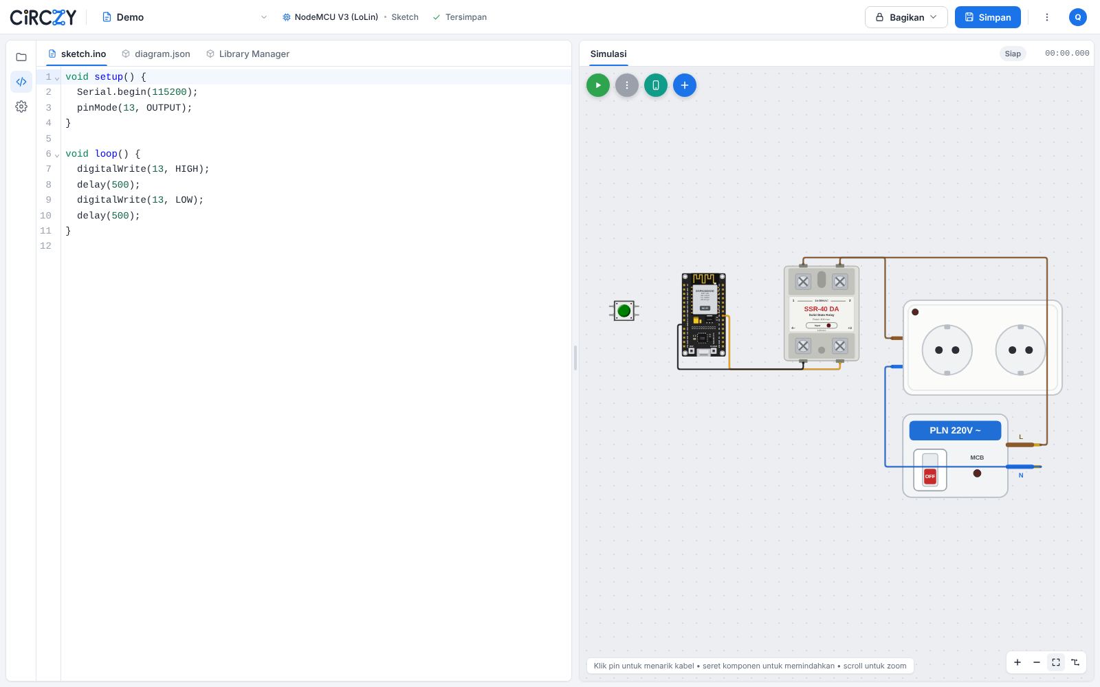 Simulator ESP8266 NodeMCU online – Circzy
