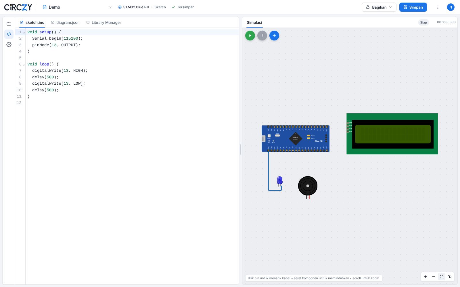 Simulator STM32 Blue Pill online – Circzy